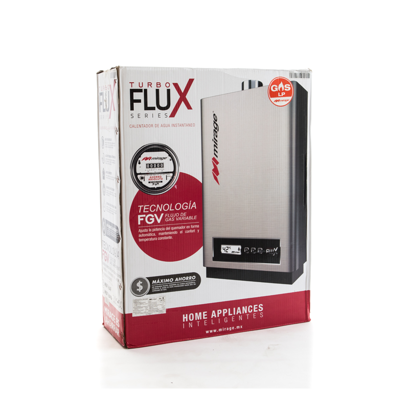 CALENTADOR DE AGUA TURBO FLUX INVERTER 16 LTS GAS L.P. MIRAGE
